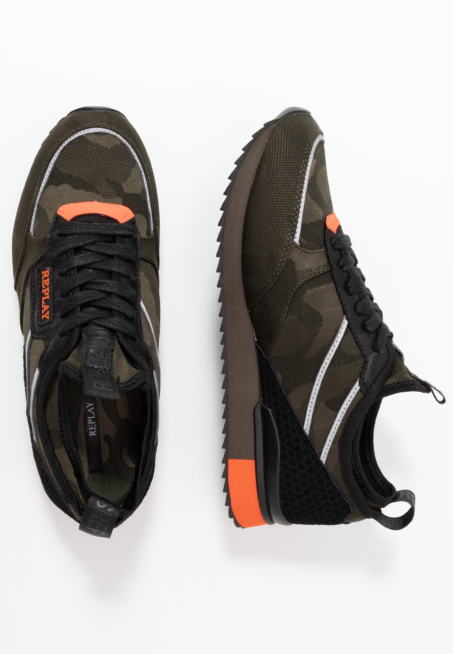 Replay STONEWALL Sneaker low military greenorange Replay STONEWALL Sneaker low military greenorange