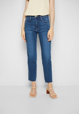 LE SYLVIE CROP RAW AFTER - Jean slim - decades blue