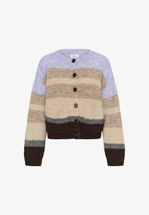 Saint Tropez, SERAPHINASZ CARDIGAN - Vest - chocolate lilac multi stripe