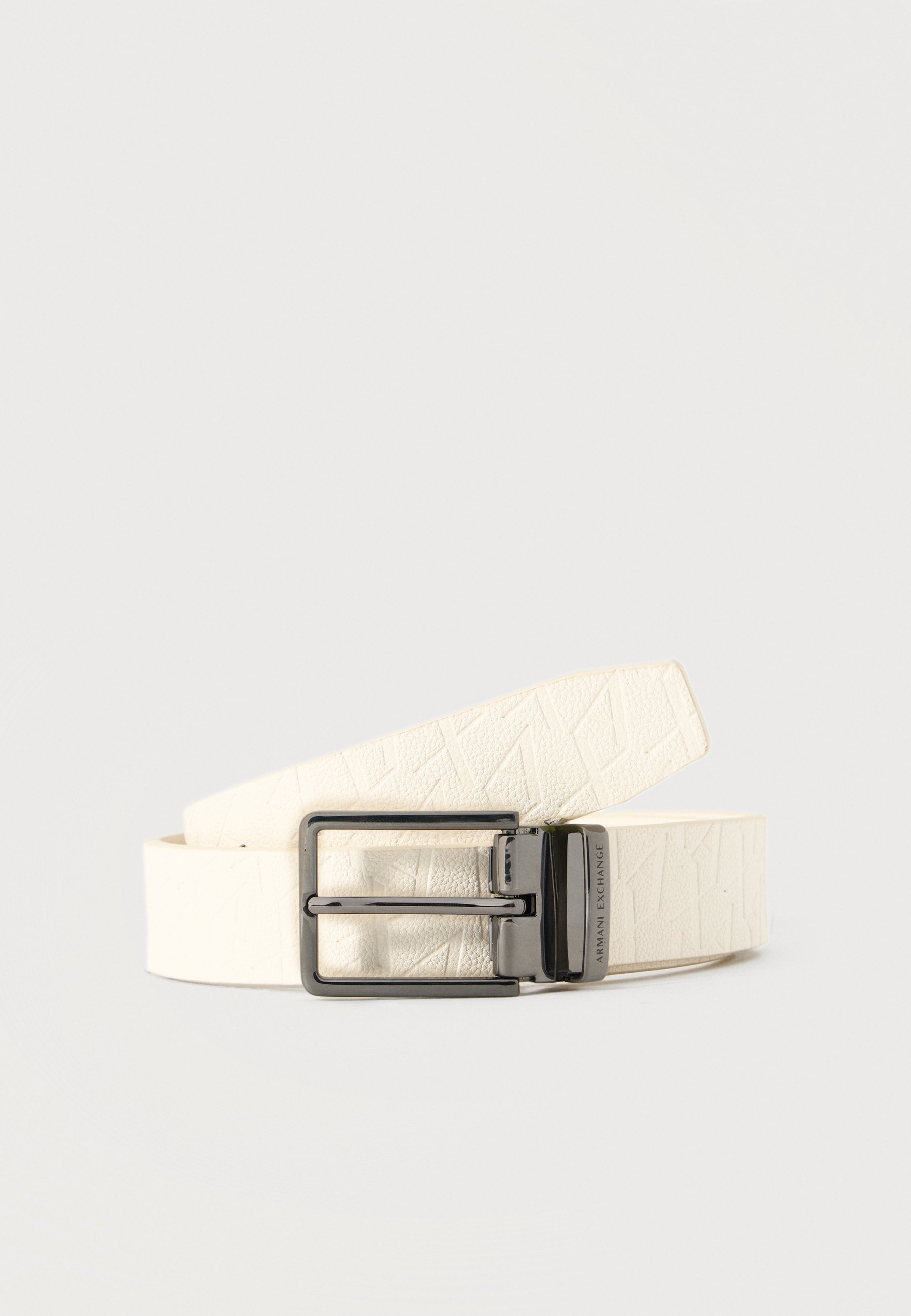 Armani Exchange AX LOGO BELT UNISEX - Belt - cream/off-white - Zalando