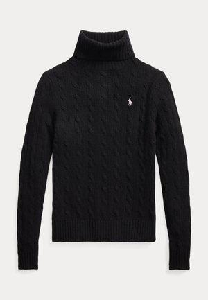 Polo Ralph Lauren WOOL-CASHMERE CABLE TURTLENECK SWEATER - Pulóver - black
