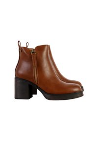 Divine Factory À ZIP - Bottines à plateau - camel