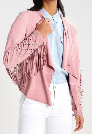 Imitatieleren jas - light pink