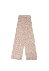 Dziany szalik z miękkiej, wielokolorowej przędzy, z teksturowanym wzorem i prążkowymi brzegami; na jednym końcu małą metkę z logo.