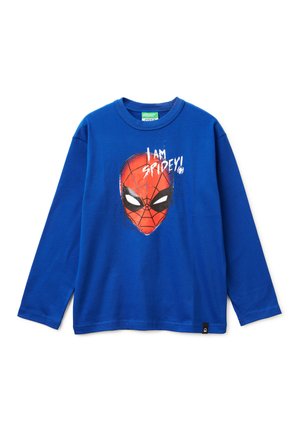 PRINT ON FRONT LOGO LABEL ON HEM - Camiseta de manga larga - blue