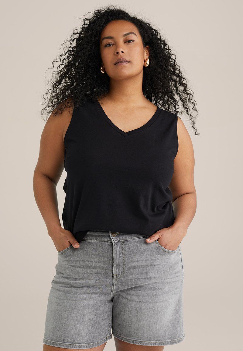 WE Fashion CURVE - Topp - black