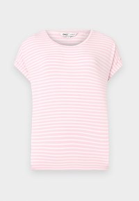 MOSTER STRIPE S/S NOOS - T-shirts med print - pink lady/cloud dancer