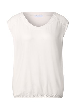 Street One, DROPPED SHOULDER SHIRT MIT ELASTIKSAUM - T-shirt basique - off white