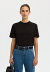 SLFRELAX MOCK NECK TEE  - T-shirt - bas - black