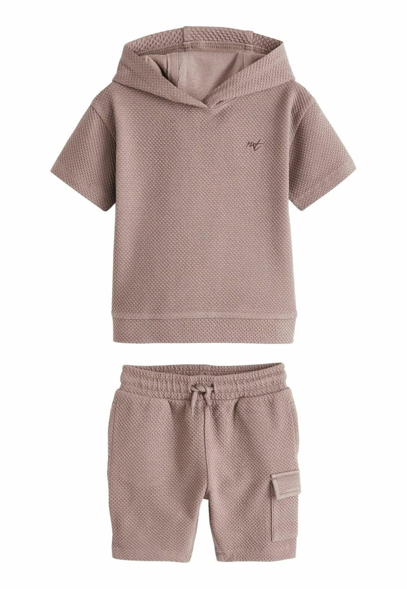 Next SHORT SLEEVE SET - REGULAR FIT - Felpa con cappuccio - tan brown