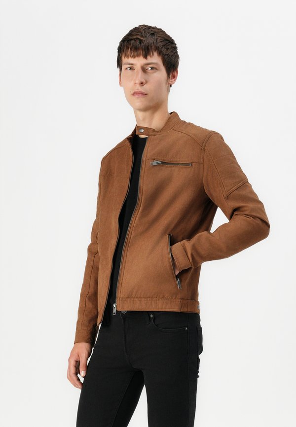 JJEROCKY JACKET - Faux leather jacket - cognac4
