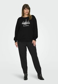 ONLY Carmakoma CARXMAS LIFE LS O-NECK - Sportinis megztinis - black
