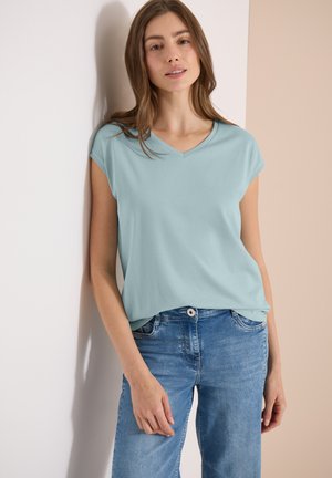 Cecil, DROPPED SHOULDER SHIRT MIT V-NECK - T-shirt basique - crystal mint