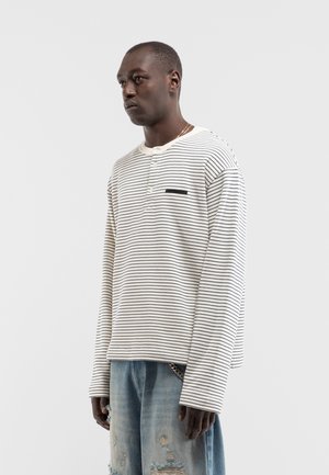 RETERNITY, HENLEY STRIPE LONGSLEEVE - T-shirt à manches longues - off white navy