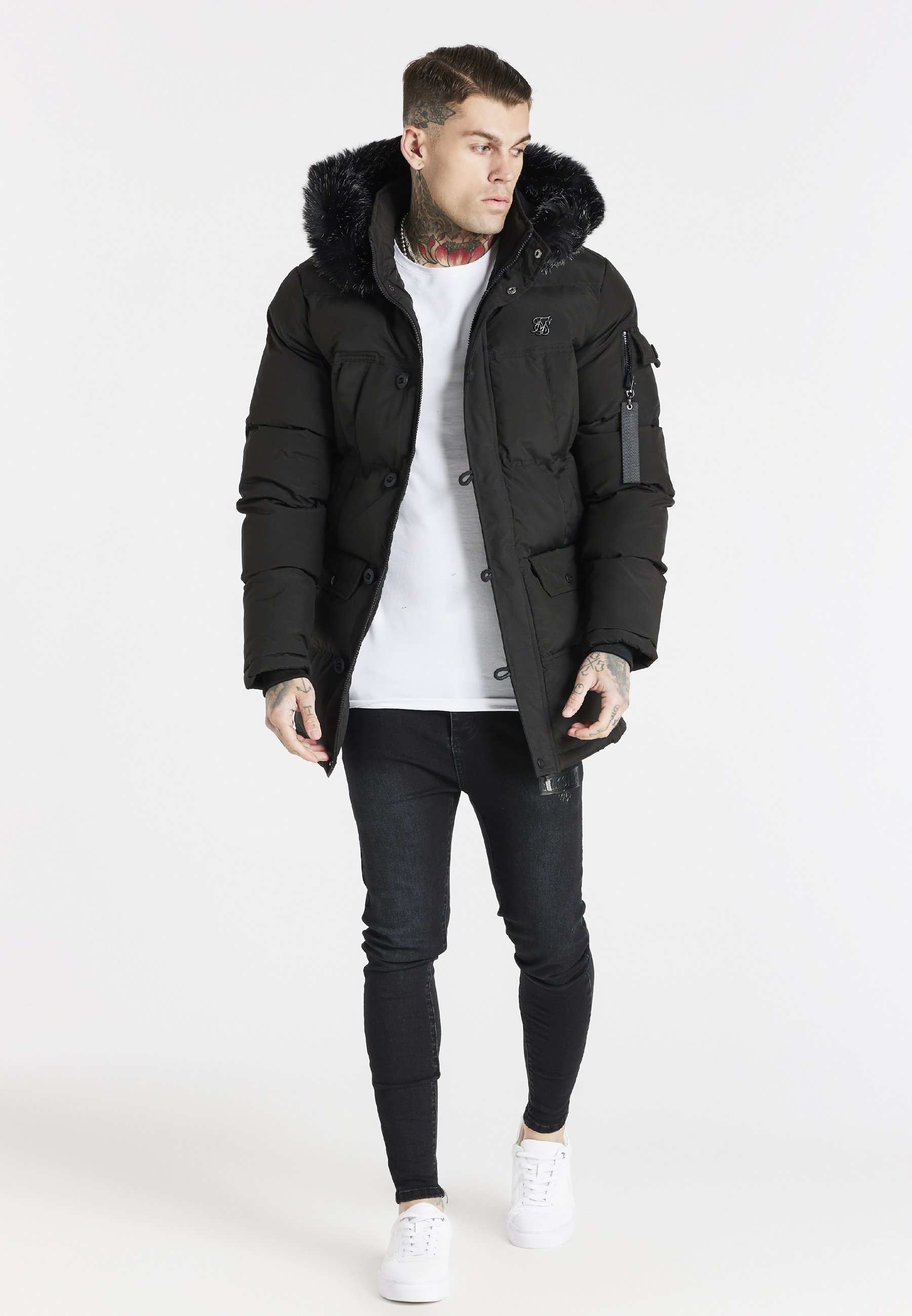 siksilk puff parka jacket