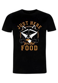 Henry Tiger POCAHONTAS MEEKO HERE FOR FOOD UNISEX - Camiseta estampada - black