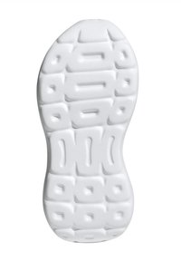 Suela blanca de zapato con patrones rectangulares y cuadrados texturizados y geométricos para agarre y flexibilidad.