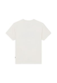 T-shirt met korte mouwen en ronde hals in off-white katoen. Bevat een label aan de linkerkant. Glad textuur met een eenvoudig, ongecompliceerd ontwerp.