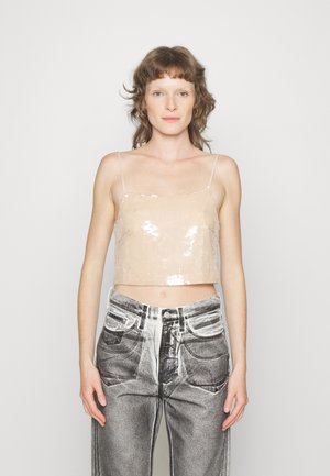 Calvin Klein Jeans SEQUINS - Top - frosted almond