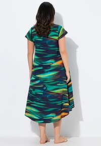 Ulla Popken RIPPLE PRINT CAP SLEEVE - Vapaa-ajan mekko - dark blue