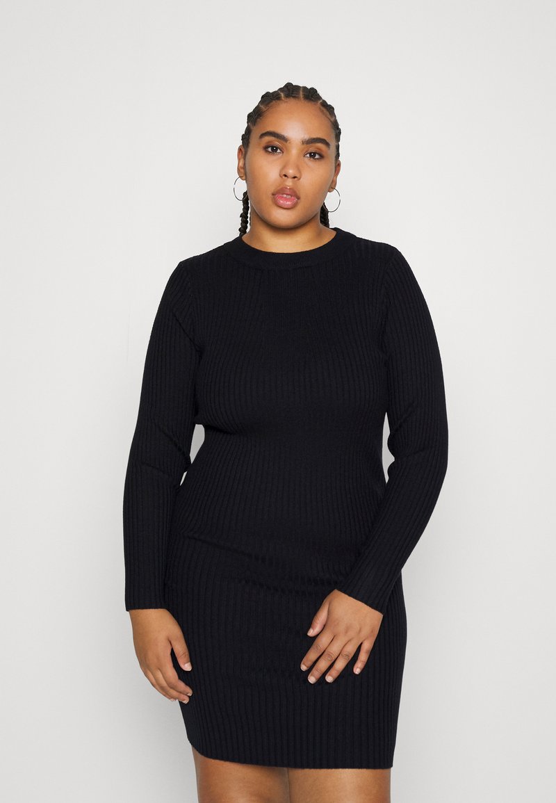 Pieces PCCRISTA O NECK DRESS - Gebreide Jurk - Bellwether Blue/donkerblauw