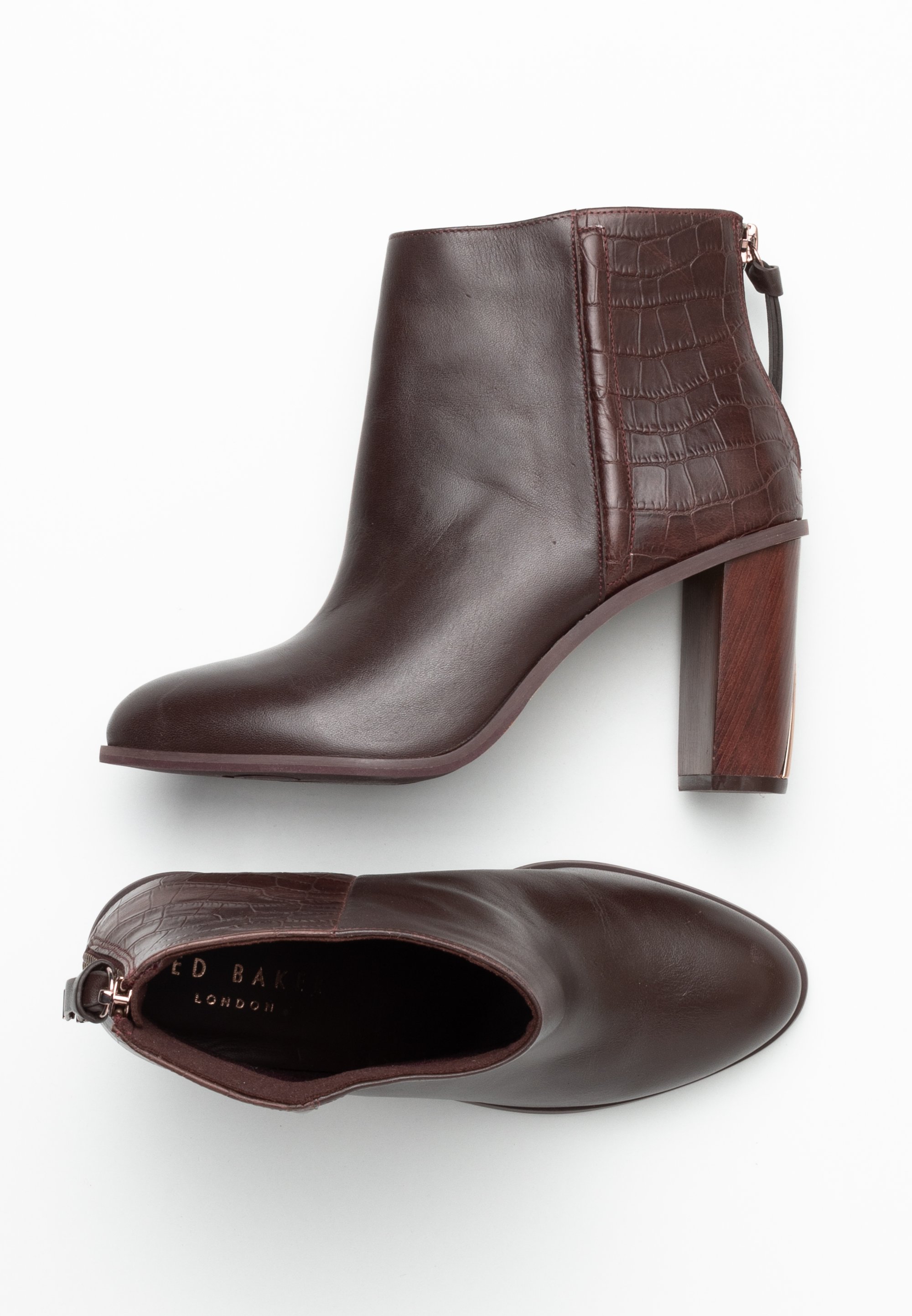 Ted Baker Enkellaarsjes met hoge hak brown/bruin (Pre-owned