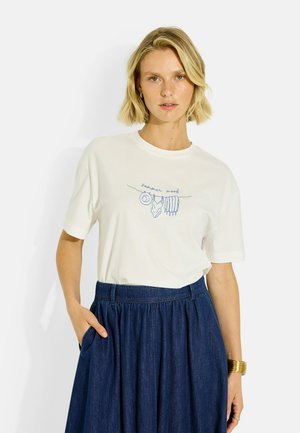 Grain de Malice, T-SHIRT COL ROND BRODÉ - Camiseta estampada - blanc