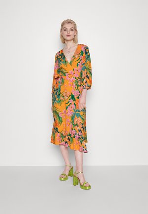 ONLY ONLTROPICA WRAP MIDI DRESS  - Päevakleit - flame orange canary