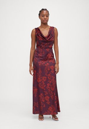 AUTUMN WEDDING ANNA COWL NECK PRINT MAXI - Robe de cocktail - brown/burnt orange
