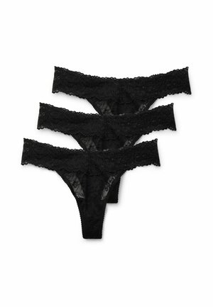 Tezenis, 3 PACK HIGH-CUT - Tanga - black