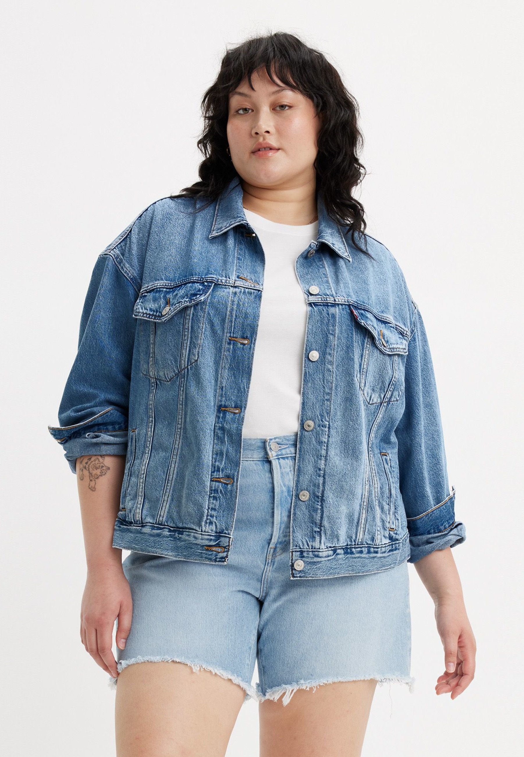 Levi's® Plus 90S TRUCKER - Denim jacket - turning heads/blue denim