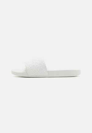 Calvin Klein SLIDE SAFF MONO - Pantolette flach - bright white