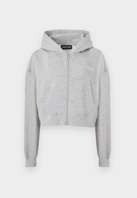 DENI OVERSIZED CROPPED JACKET - Sweat zippé - heather grey