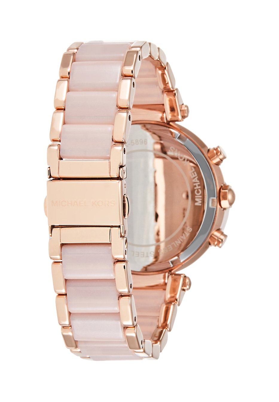 Michael Kors PARKER - Chronograph watch - rosegold-coloured/puder