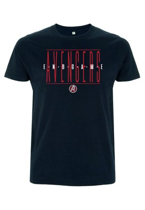 AVENGERS STRIKETHROUGH TEXT - Print T-shirt - navy blue
