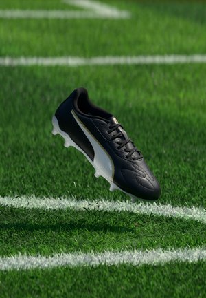 Puma KING 20 PLAY FG/AG JR UNISEX - Ποδοσφαιρικά παπούτσια για τεχνητό χλοοτάπητα - black/white/gold-coloured