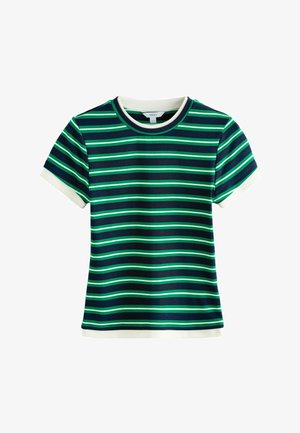 Next, REGULAR FIT - SHORT SLEEVE LAYERED CREW NECK T-SHIRT . - T-Shirt print - green blue stripe