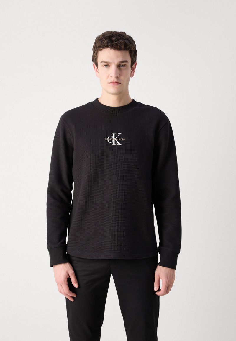 Calvin Klein Jeans MONOLOGO TEE - Top s dlouhým rukávem - black
