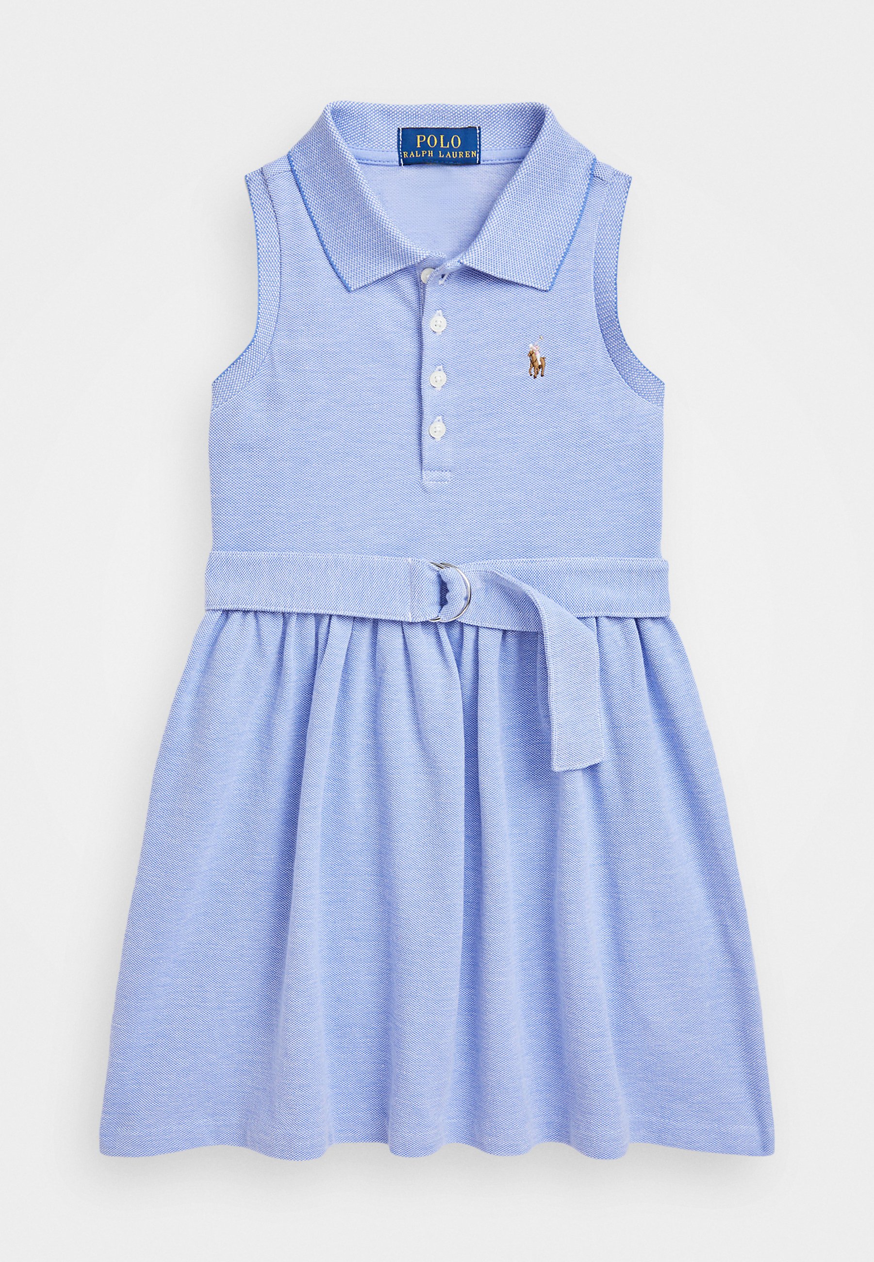 belted knit oxford polo dress Polo Ralph Lauren Oxford Belted Sleeveless Shirtdress - Shirt dress - white