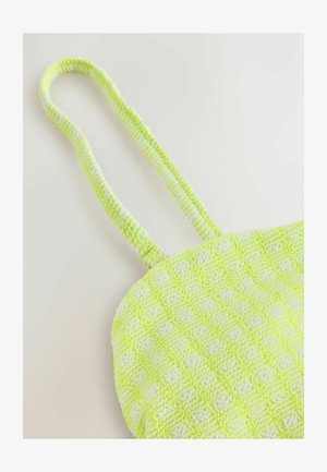 Next, REGULAR FIT - BANDEAU TANKINI TOP - Bikinitop - lime green gingham crinkle
