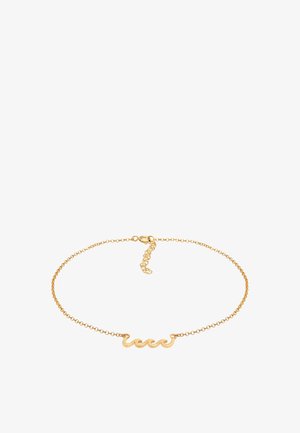 Pulsera de cadena de oro con un diseño ondulado en el centro, con un cierre de langosta y longitud ajustable para un mejor ajuste. Acabado suave y pulido.