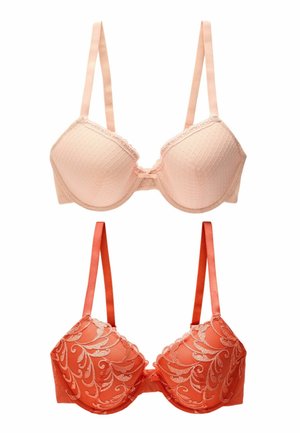 EMBROIDERED  2 PACK  - Triangel BH - rust orange pink