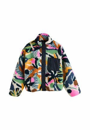 PETITE FIT - GRAPHIC FLORAL BUTTON THROUGH BORG - Veste polaire - navy multi