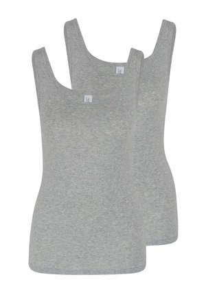 2ER PACK - Unterhemd/-shirt - kiesel melange