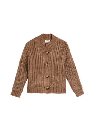 LONG SLEEVE BUTTON CLOSURE ROUND COLLAR - Strickjacke - brown