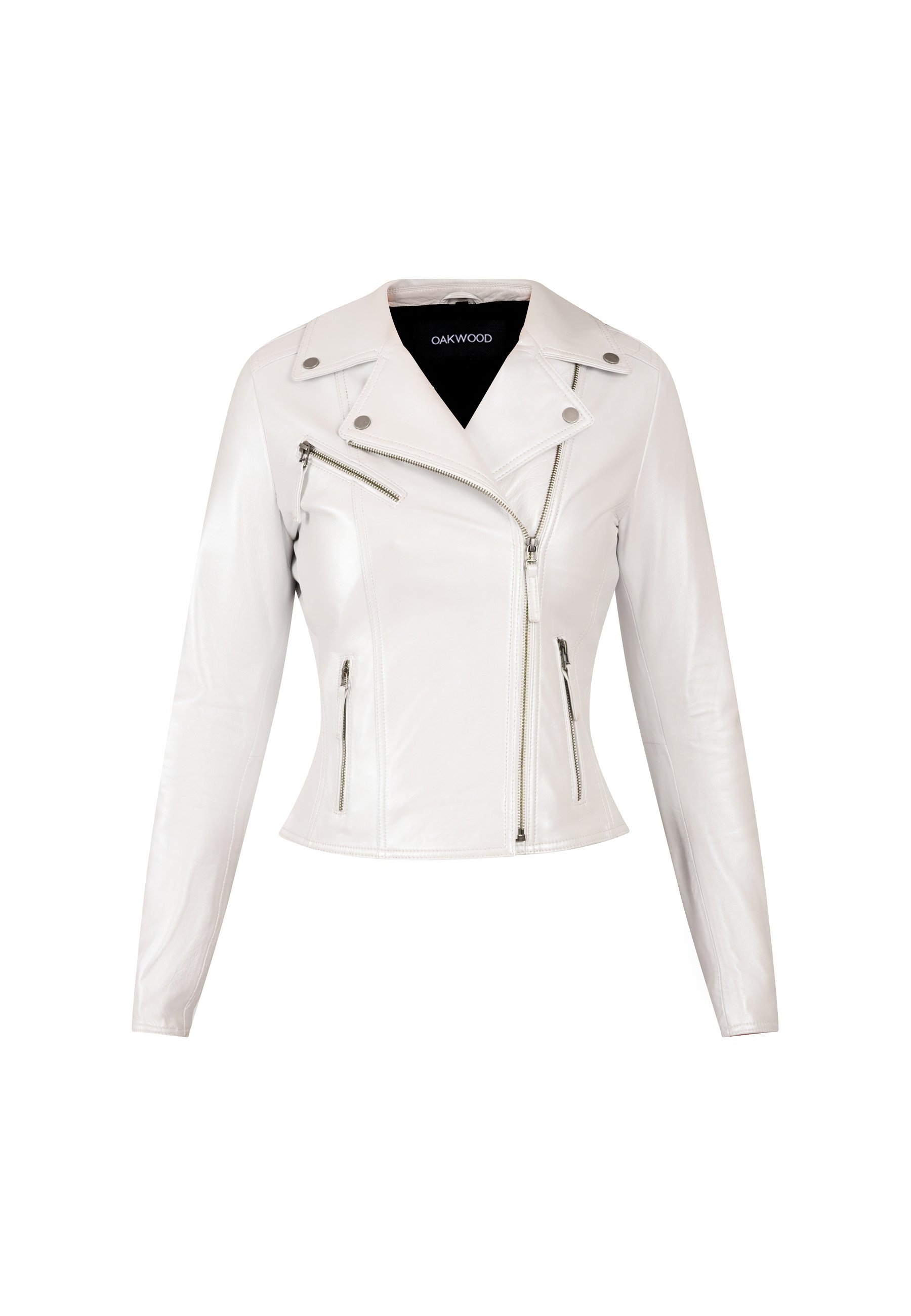 Oakwood CLUB METAL - Leather jacket - white - Zalando.ie