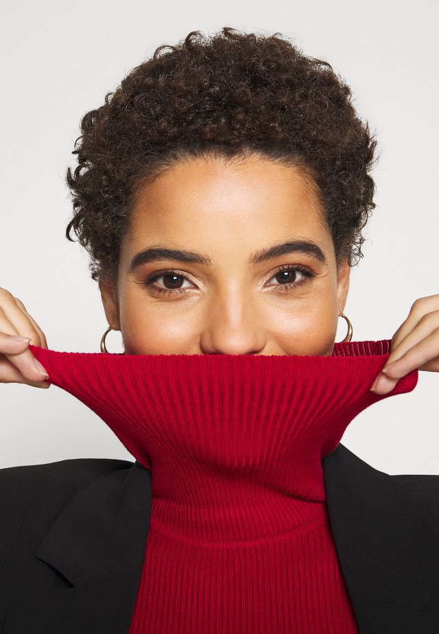 BASIC- RIBBED TURTLE NECK - Sweter - red