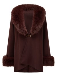 ALIA FUR TRIM - Cape - chocolate