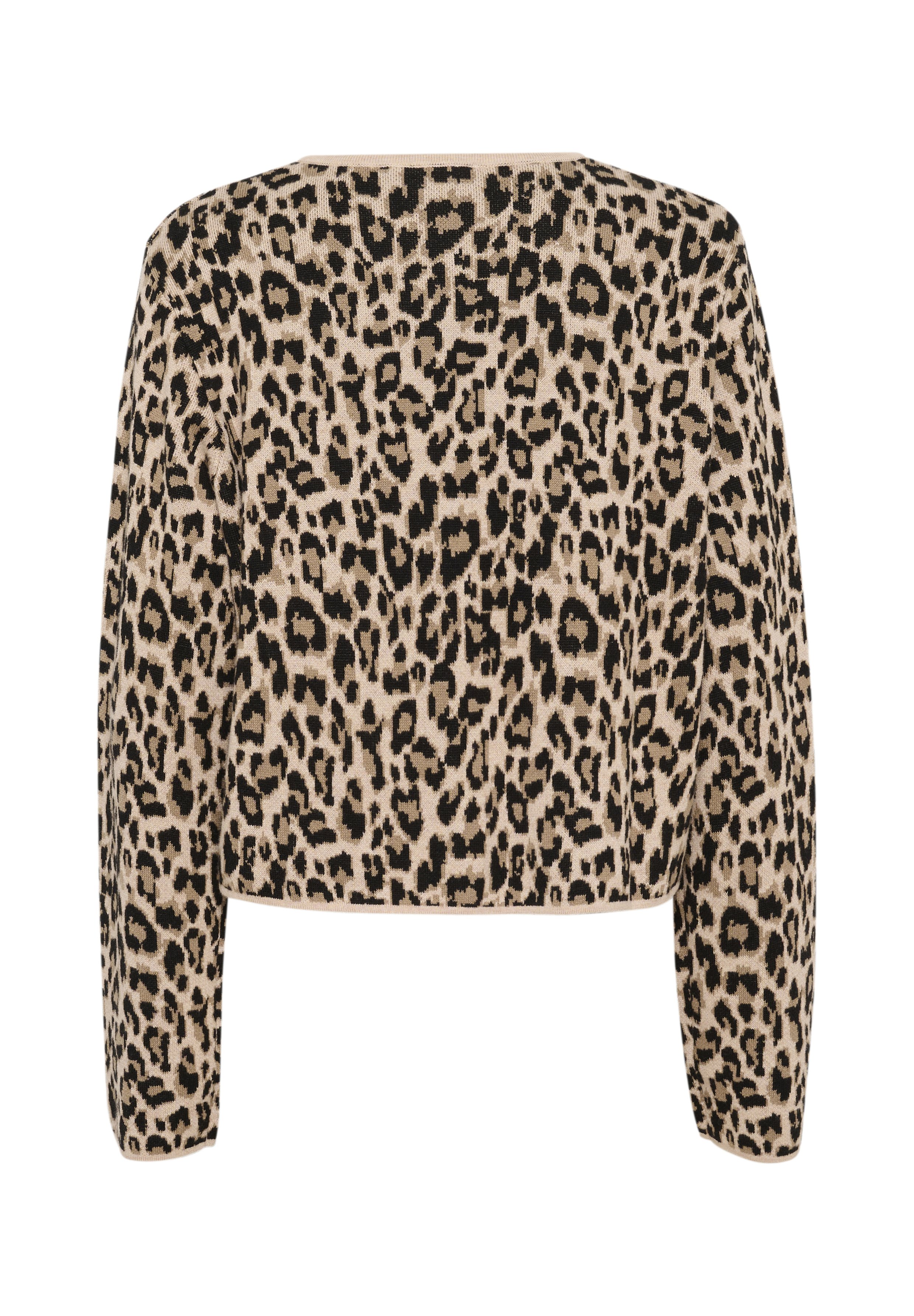 Saint Tropez SZLYDIA - Cardigan - black leopard jacquard/black