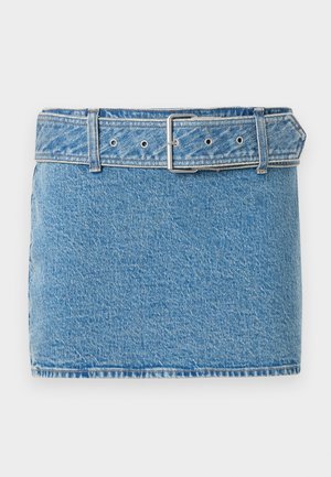 Abercrombie & Fitch CLASSIC BELTED SCARLETTE MINI SKORT  - Džinsa auduma svārki - blue denim